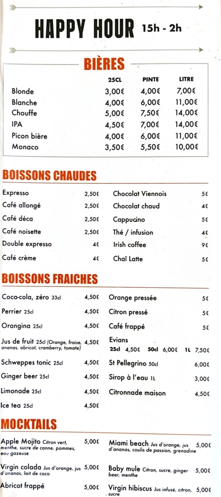 menu