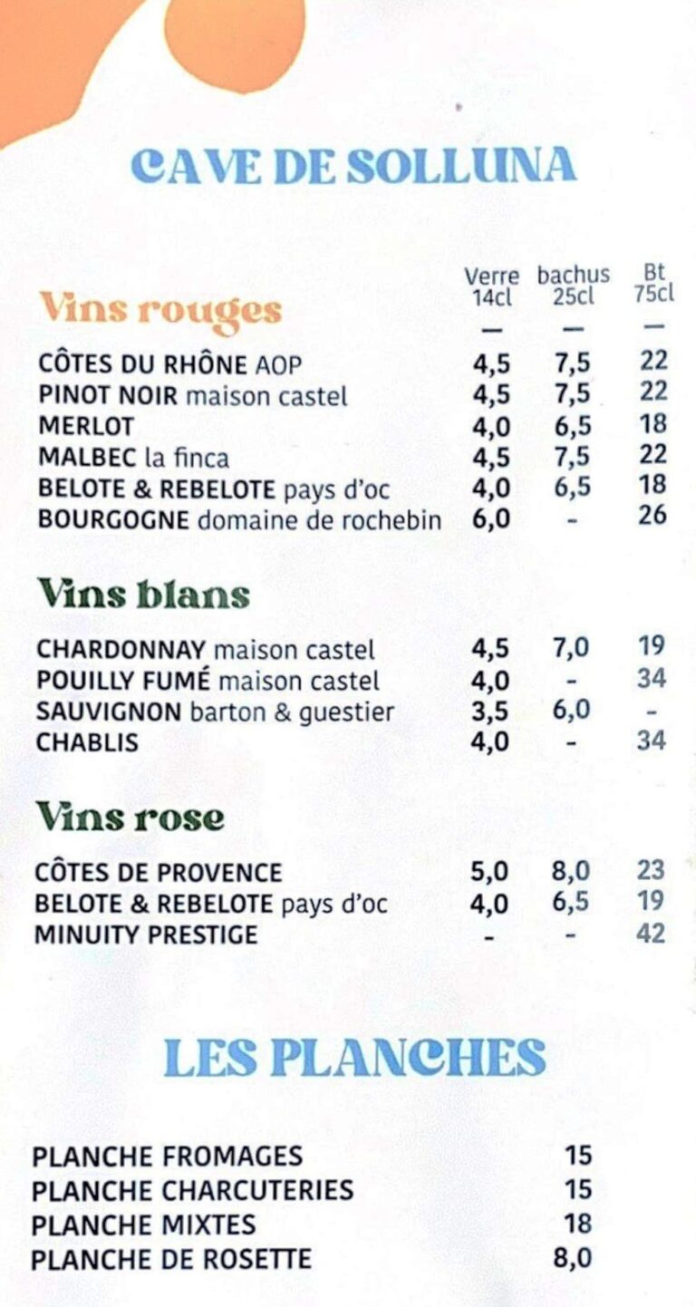 menu