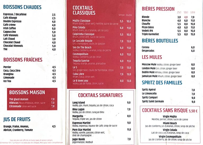 menu