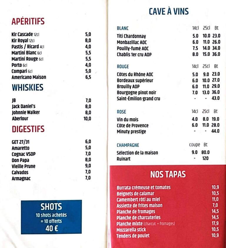 menu