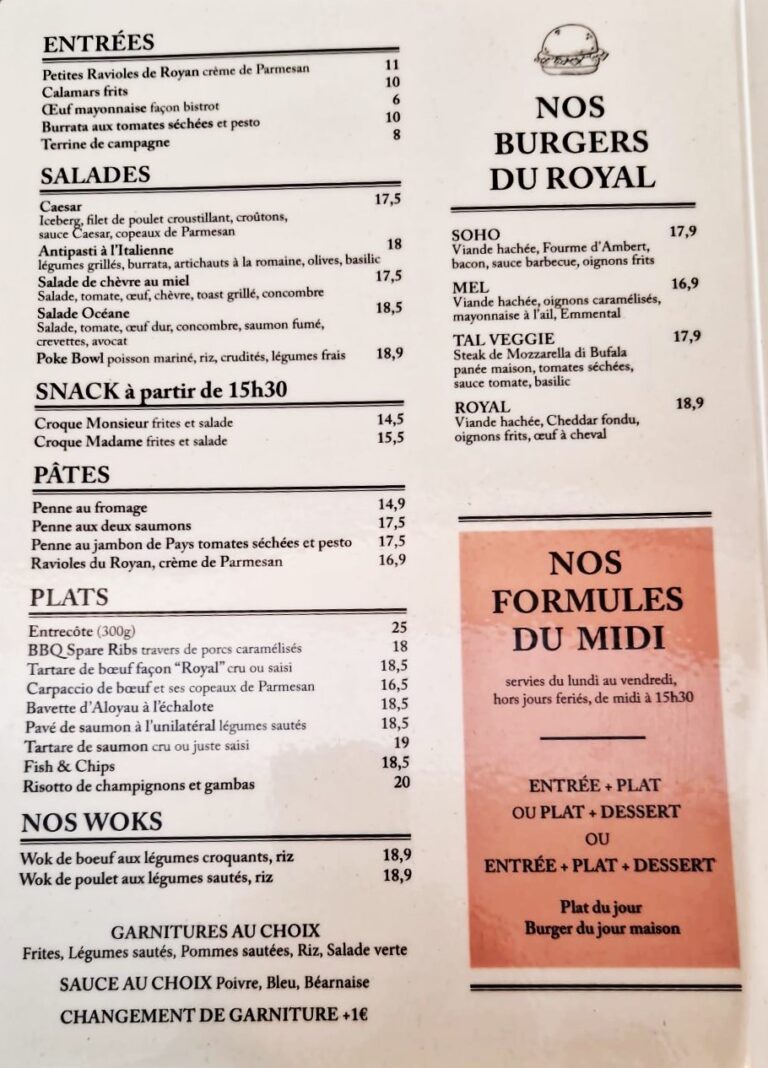 menu