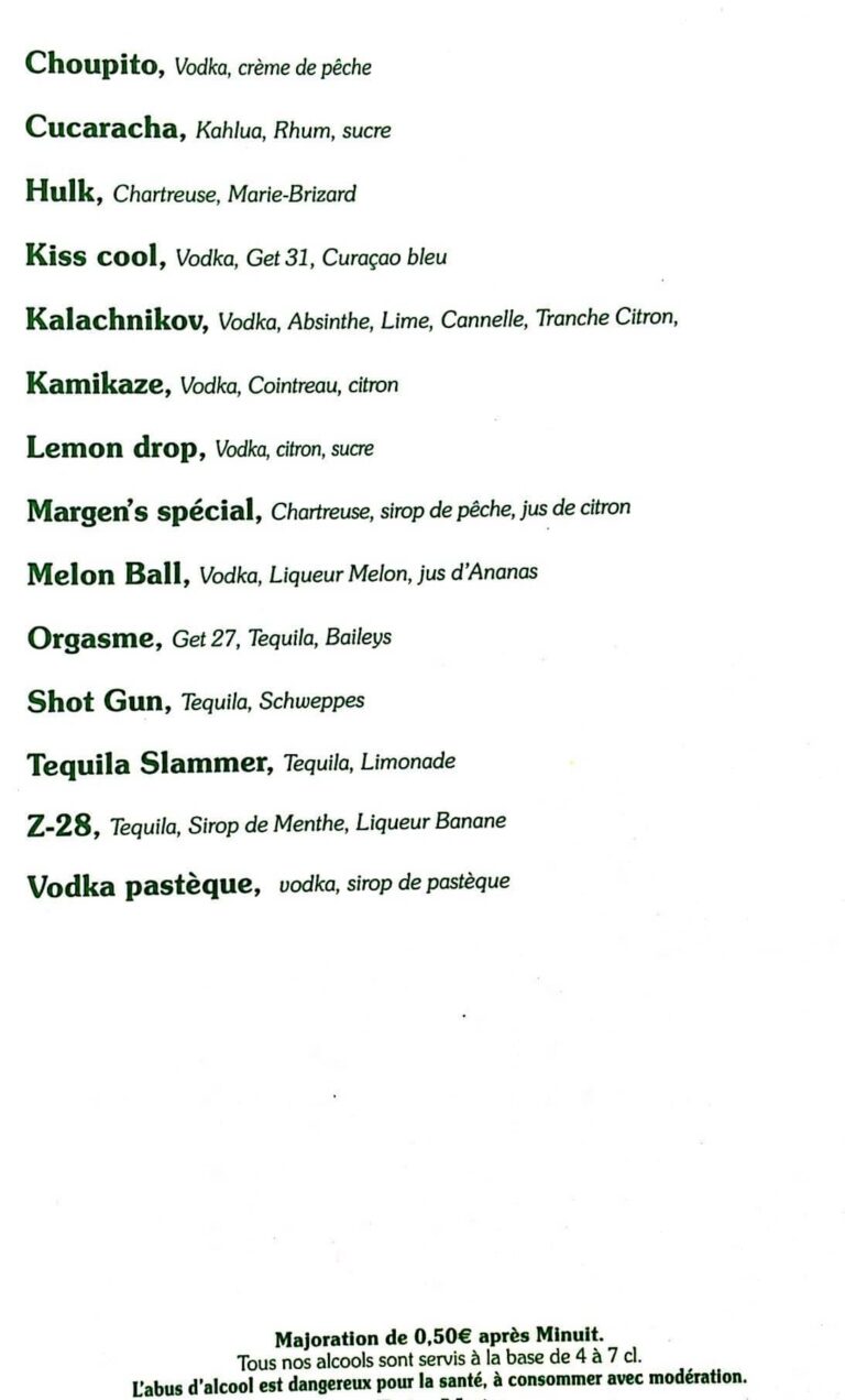 menu