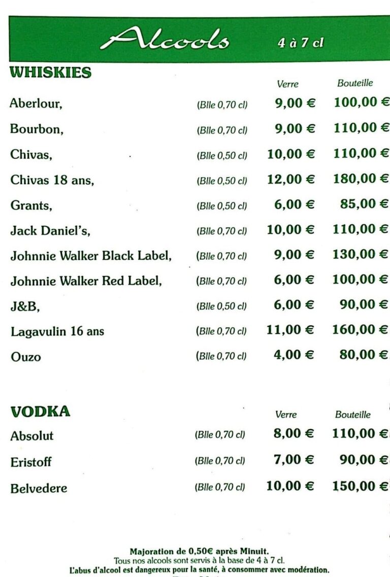 menu