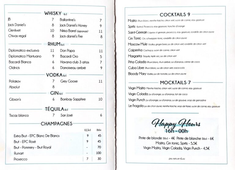 menu