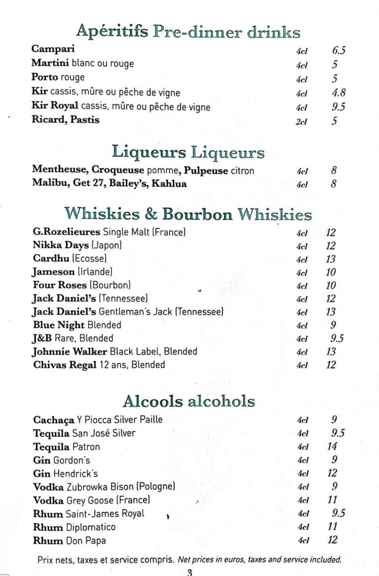 menu