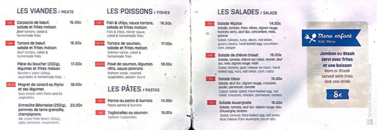 menu