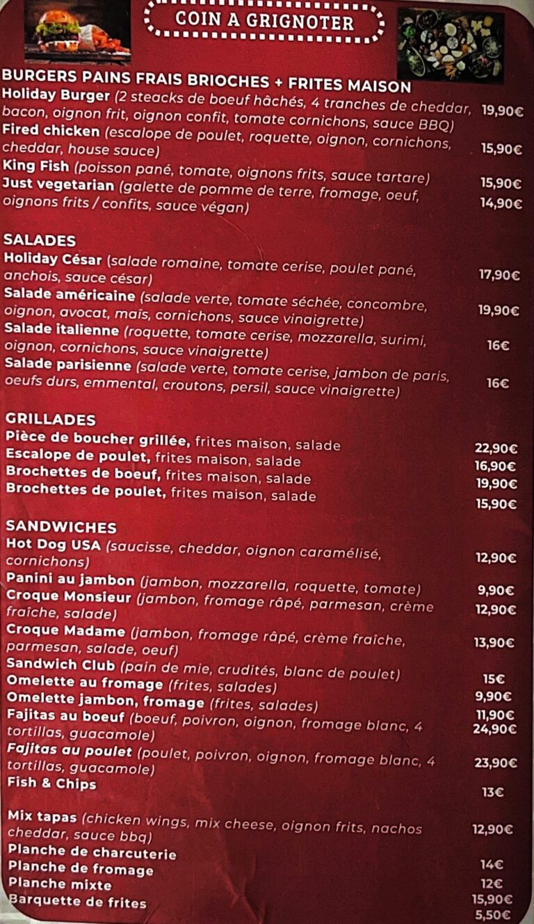 menu