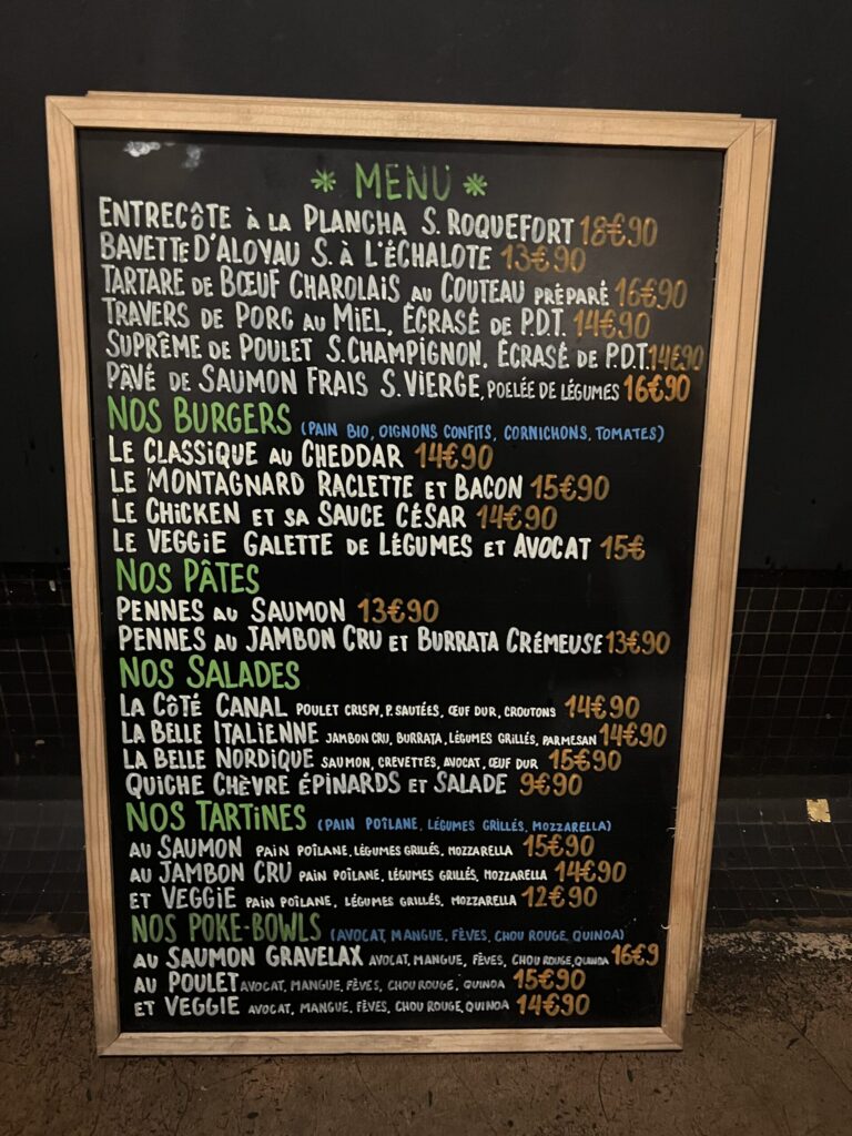 menu
