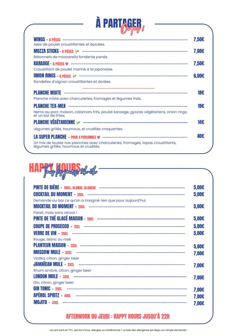 menu