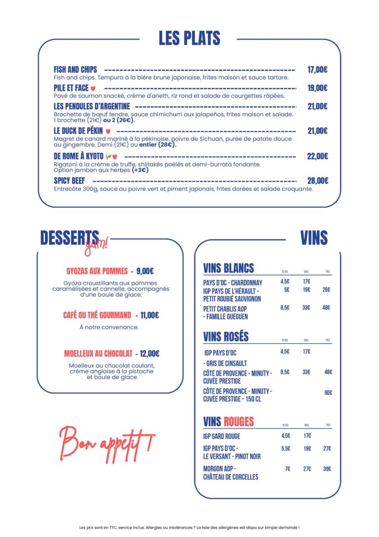 menu