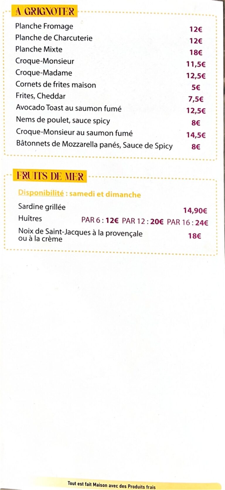 menu