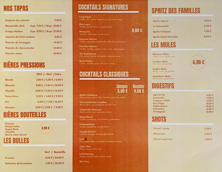 menu