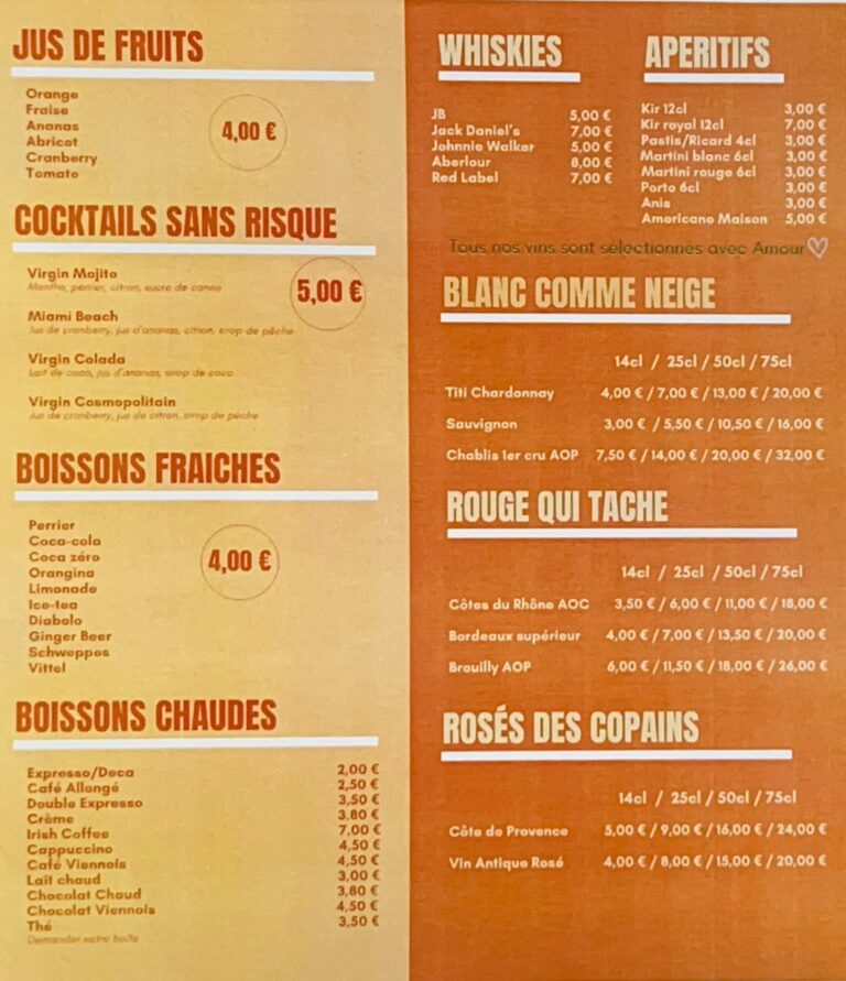 menu